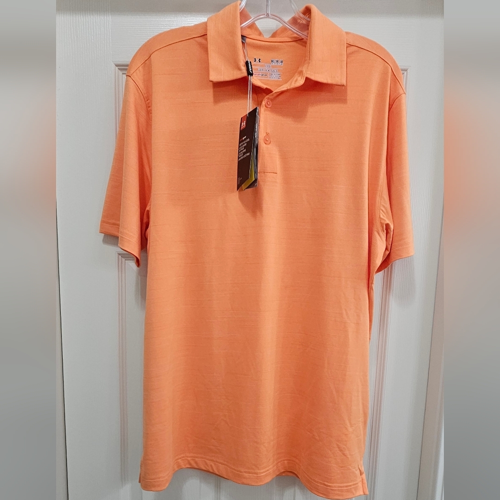 Under Armour Orange Golf Polo Medium Tall